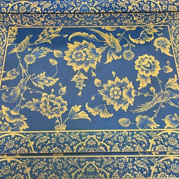 Metropolitan Museum of Art Placemats Royal Indian Floral Lapis Blue Set of 4 EUC - Picture 1 of 7